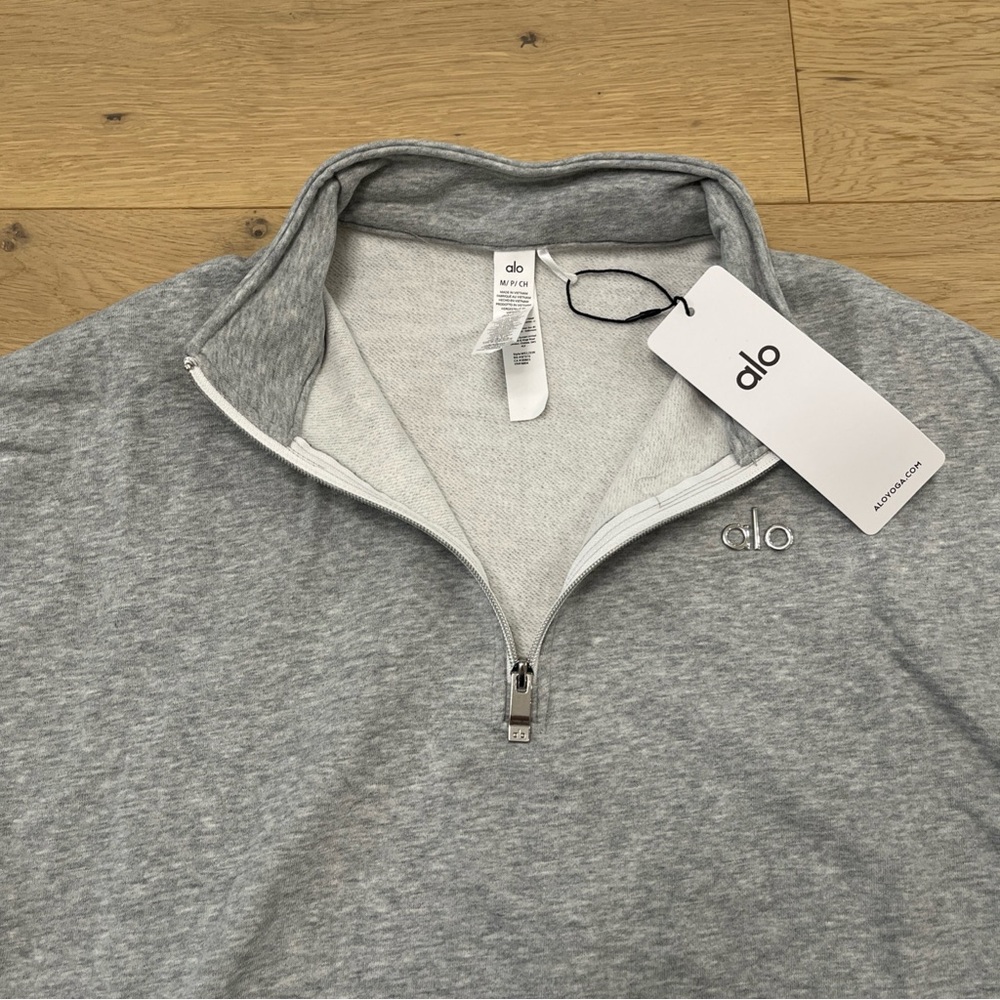 ALO Yoga Accolade Set Quarter Zip and Sweatpants Light Gray Unisex - Picture 6 of 16